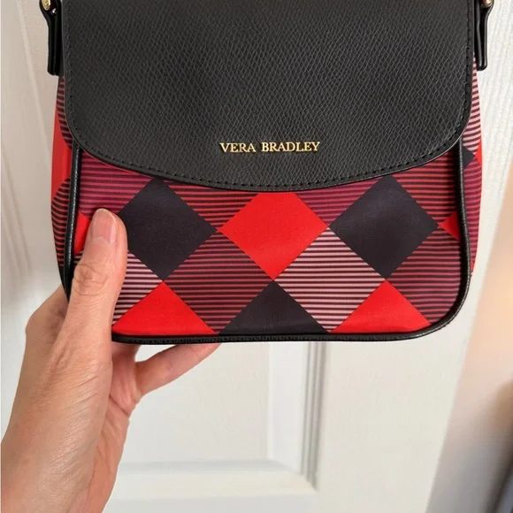 Vera Bradley Red and Black Plaid Crossbody Bag - Picture 5 of 7